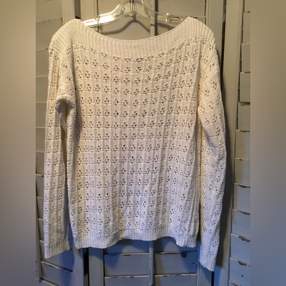 Boatneck crochet lightweight sweater by Linea Domani - Picture 2 of 2